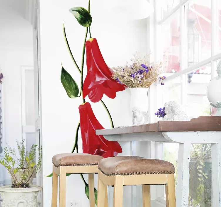 Virág nappali fal dekoráció - TenStickers