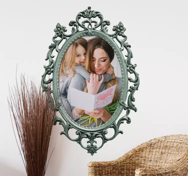 Fali matrica személyre szabott vintage tükör - TenStickers