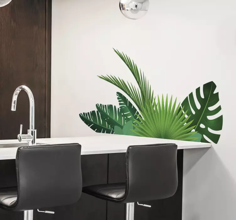 Trópusi levelek fal matrica - TenStickers