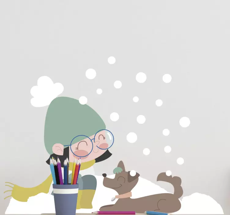 Gyerek simogató kutya Kedvenc matrica háziállatokkal - TenStickers