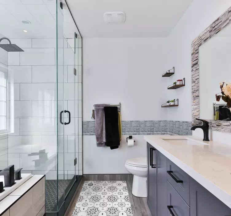 Tükör keret kő textúra tükör matrica - TenStickers