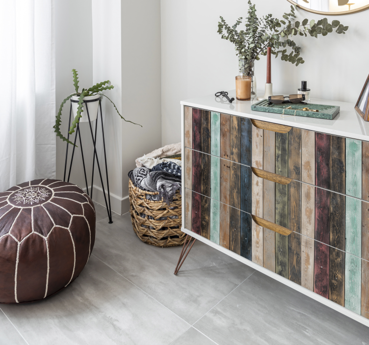 Színes festett függőleges deszka bútor matrica - TenStickers