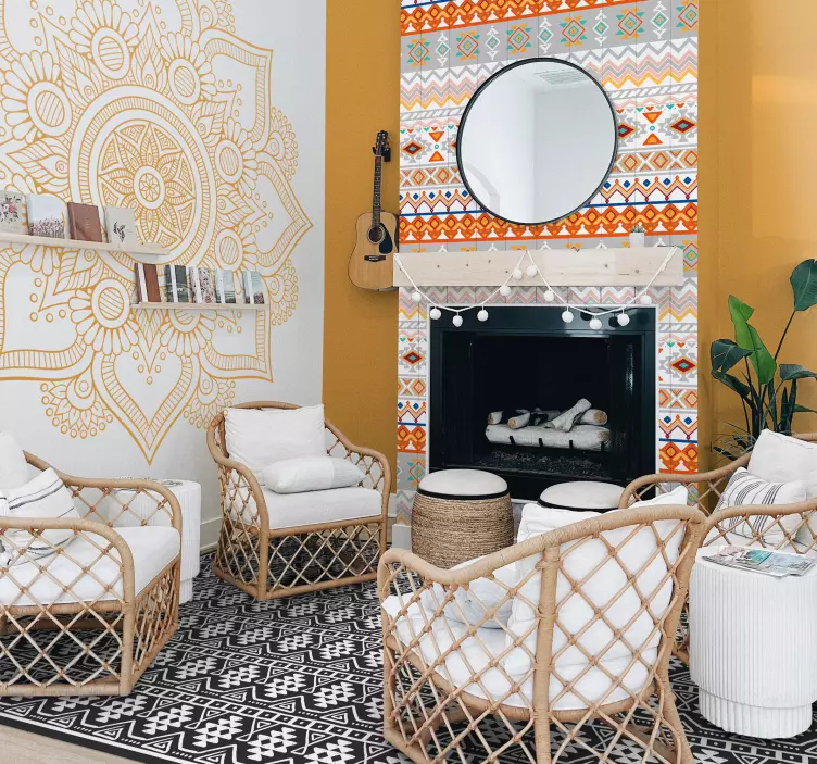 Virágos mandala dekoratív falmatrica - TenStickers