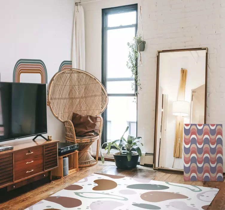 Absztrakt minimális hullámok fal határ matrica - TenStickers