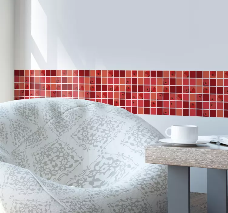 Mák mozaik csempe matrica - TenStickers