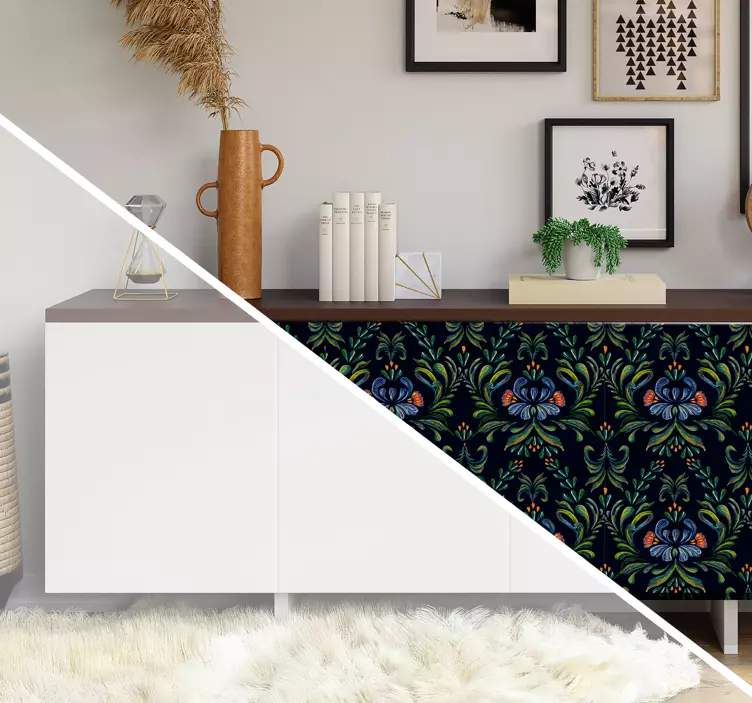 Színes népi dísz bútor matrica - TenStickers