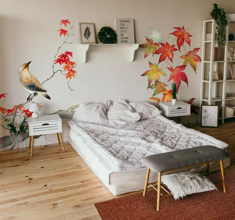 Japán juharlevelek falmatrica - TenStickers