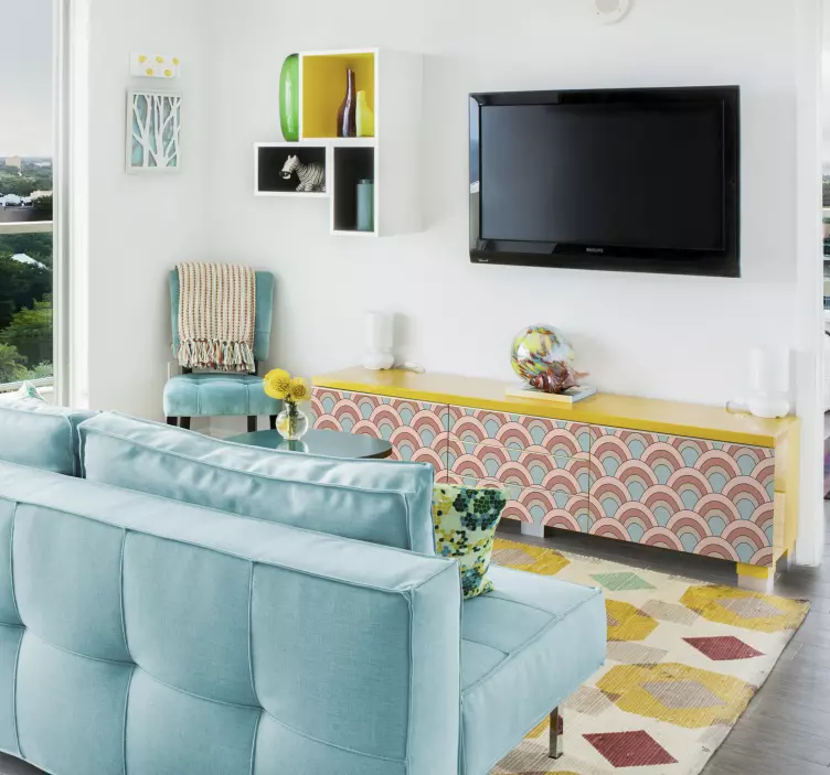 ívelt mintázatú hullámok bútor matrica - TenStickers