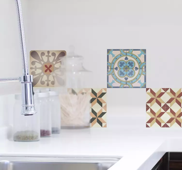 Fali csempe ragasztó hidraulikus minták - TenStickers