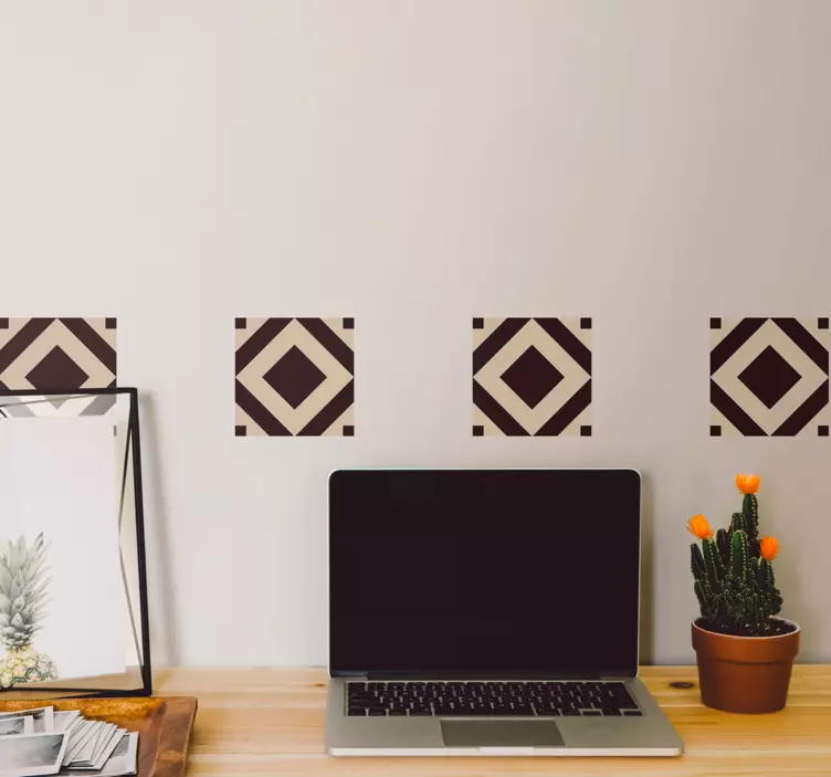 Geometrikus gyémánt mintás csempematrica - TenStickers