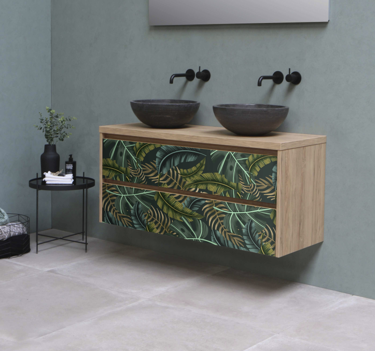 Trópusi levelek bútor matrica - TenStickers