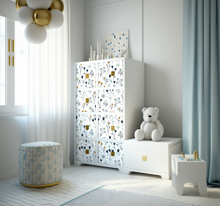 Bútor falmatrica flores minimalistas - TenStickers