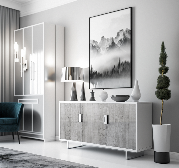 Bútor falmatrica madera gris - TenStickers