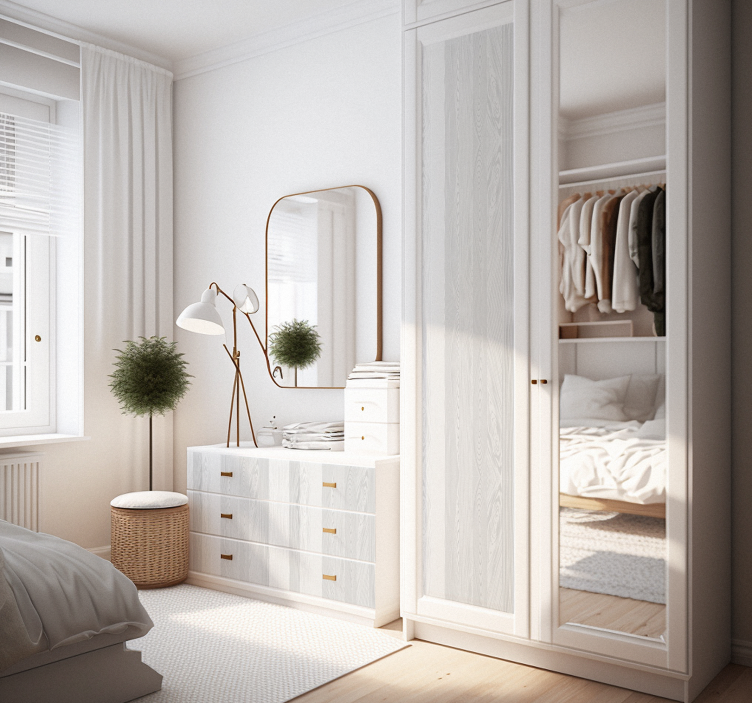 Bútor falmatrica textura madera blanca - TenStickers