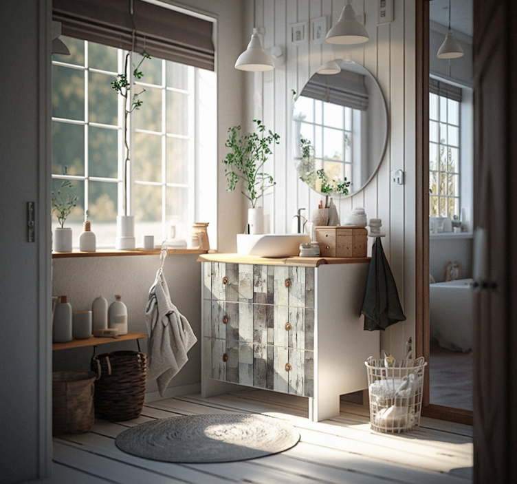 Bútor falmatrica madera clara envejecida - TenStickers