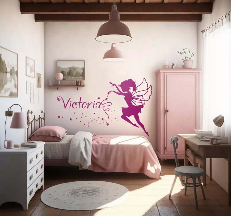 Személyre szabott név tündér fal matrica - TenStickers