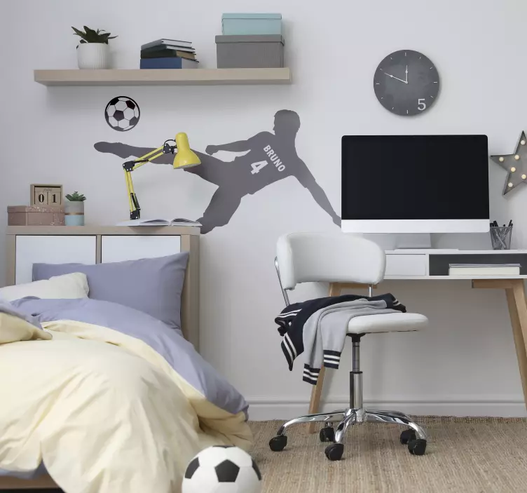 Futballista névvel és numbe fal dekorációval - TenStickers