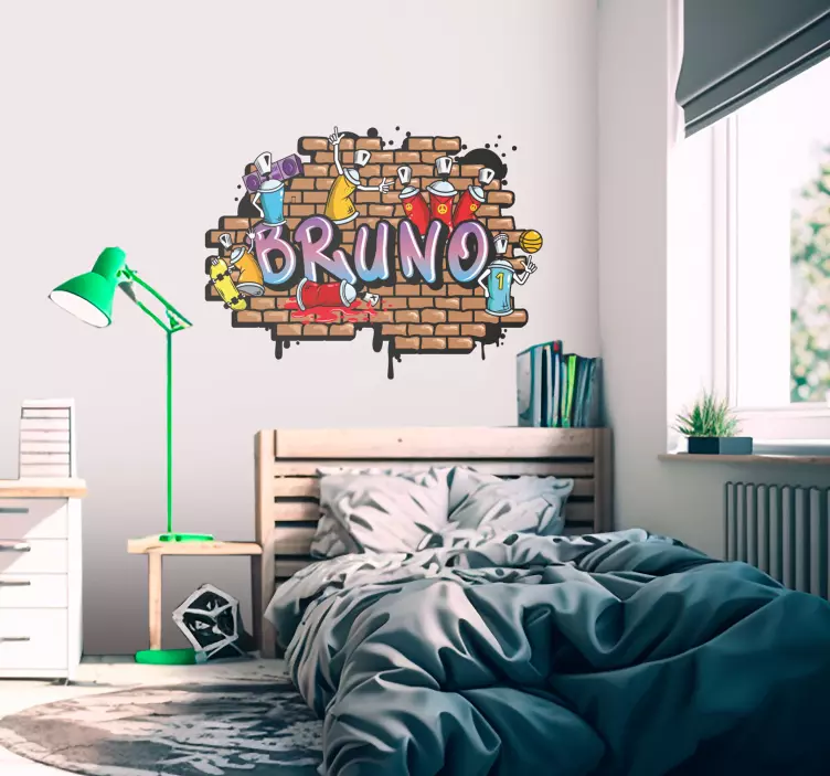 Városi matrica graffiti a falon - TenStickers