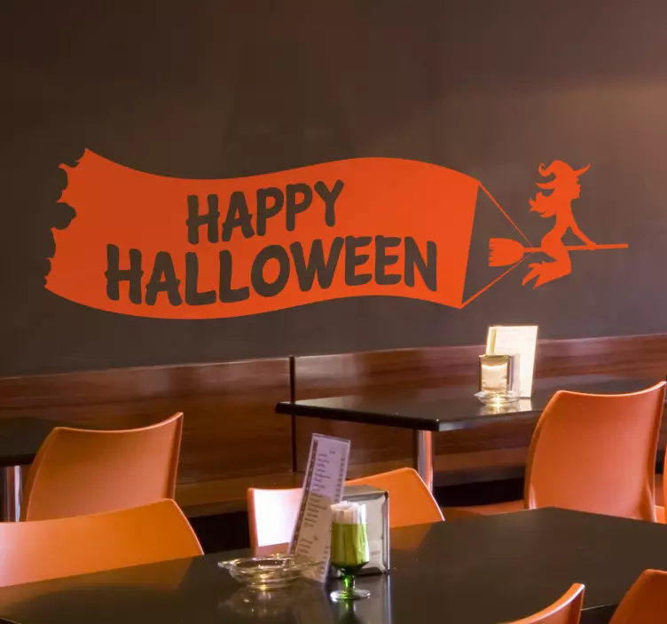 Boldog halloween Ünnep - matrica kirakatokra - TenStickers