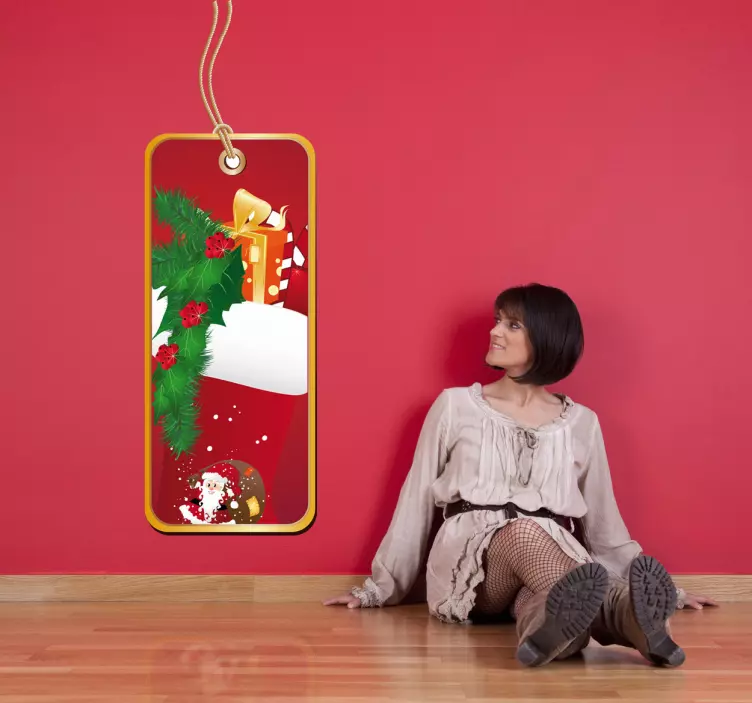 Karácsonyi címke matrica - TenStickers