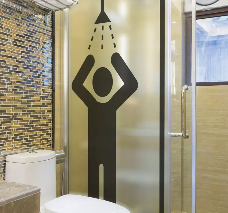 Emberek ikonok zuhany képernyő matrica - TenStickers