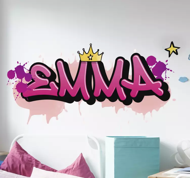 Graffiti lányoknak személyre szabott matrica - TenStickers