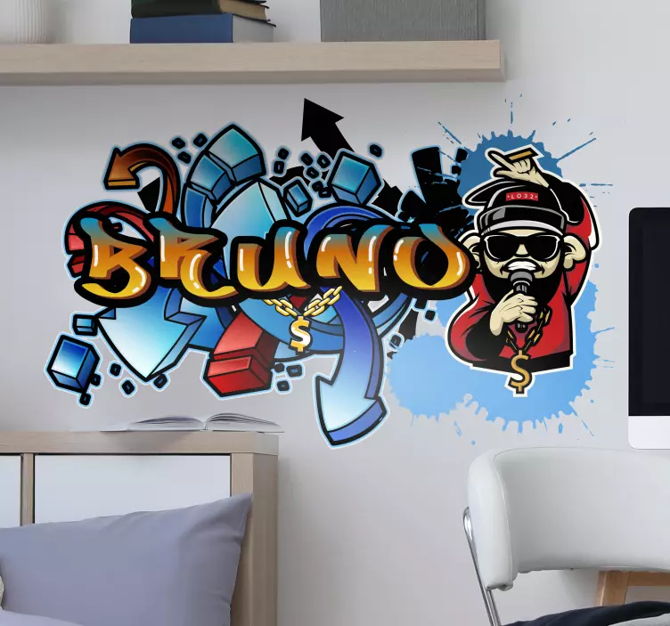Graffiti személyre szabott falikép matrica - TenStickers