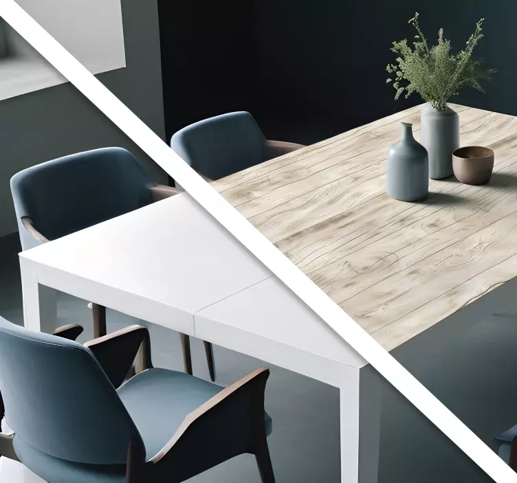 Világos fa asztalnak Matrica étkező - TenStickers