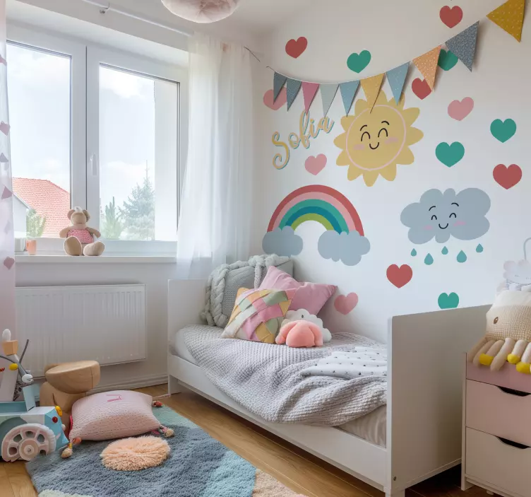 Illusztrációk matrica boldog napfelkelte - TenStickers