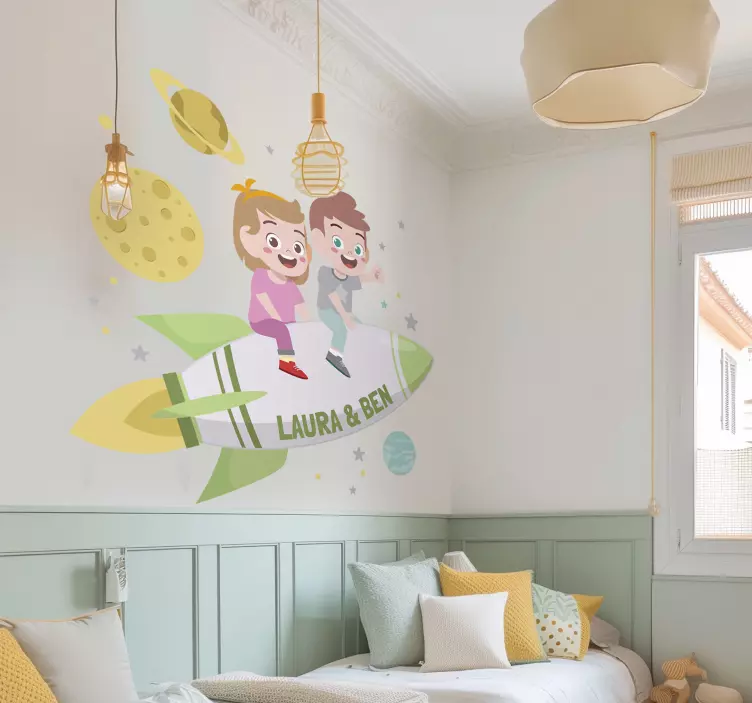 Térmatrica testvérek egy rakétán - TenStickers