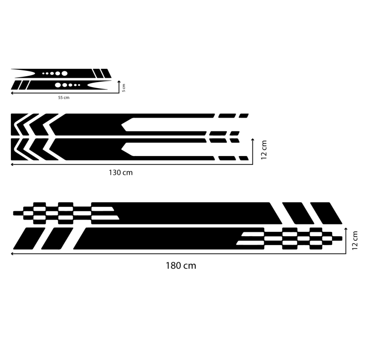Csíkok 3 minták Matrica Autók - TenStickers