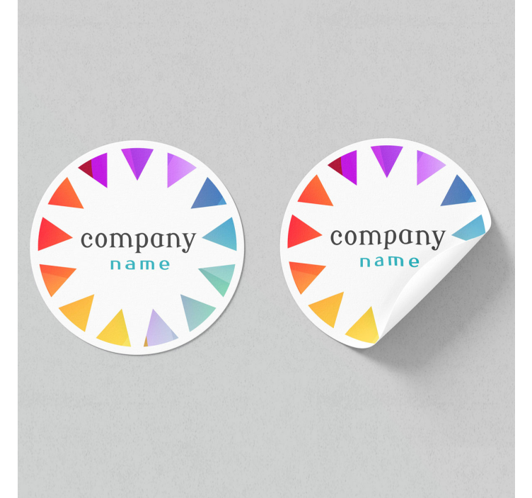 Személyre szabott kör logóval matrica hivatal - TenStickers