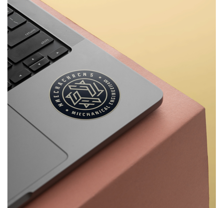 Személyre szabott kör logóval matrica hivatal - TenStickers