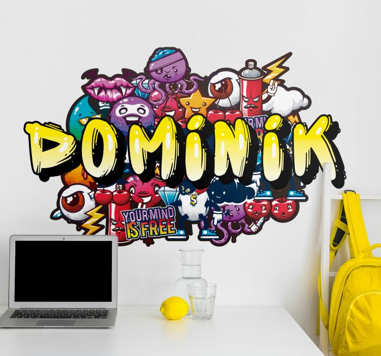 Graffiti színes név városi matrica - TenStickers