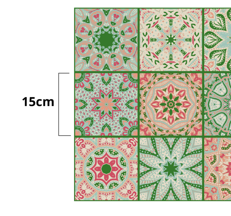 Színes mintás csempe matrica dekoráció - TenStickers