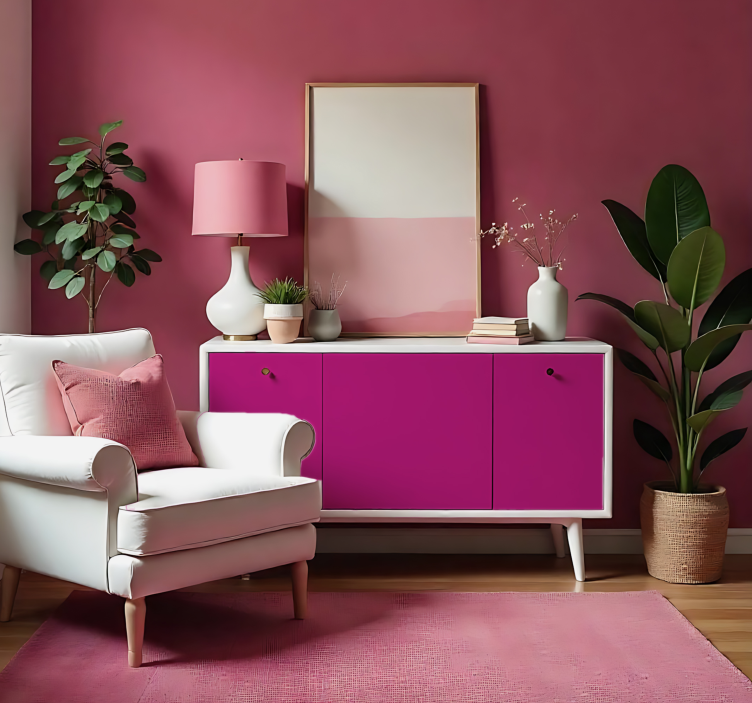 Matt élénk rózsaszín egyszínű ívmatrica - TenStickers