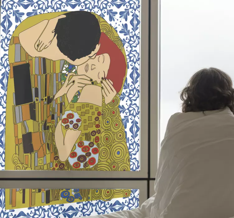 A csók ólomüveg ablak matrica - TenStickers