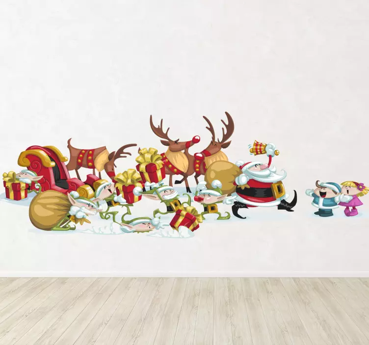 A mikulás itt van a karácsonyi matrica - TenStickers