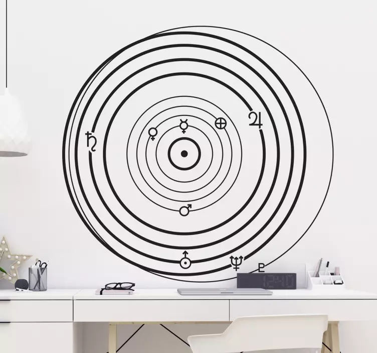 A naprendszer a tudomány körül kering matrica - TenStickers