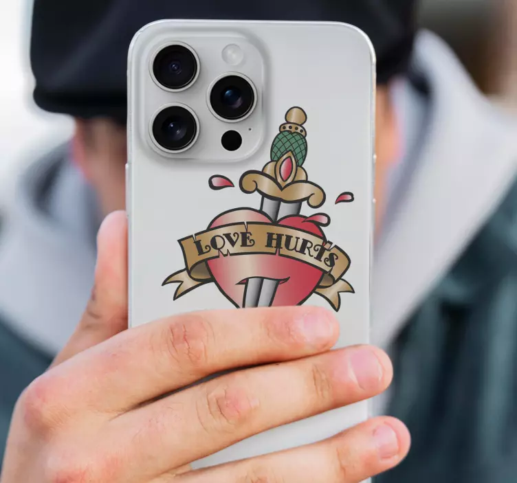 A szerelem fáj a tetoválás matrica - TenStickers