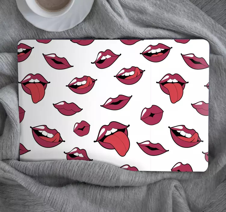 Absztrakt ajkak és nyelv laptop bőr - TenStickers