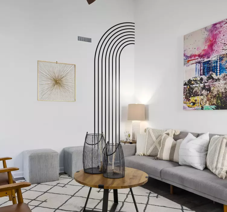 Absztrakt fél ív vonal matrica - TenStickers