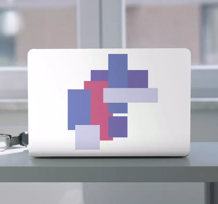 Absztrakt geometriai kompozíció Laptop matrica - TenStickers