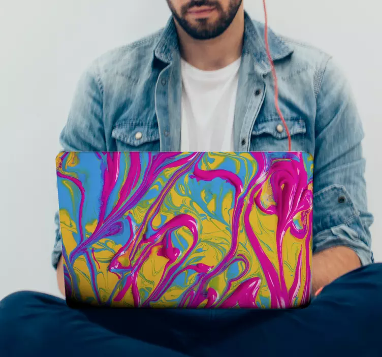 Absztrakt művészet laptop matrica - TenStickers