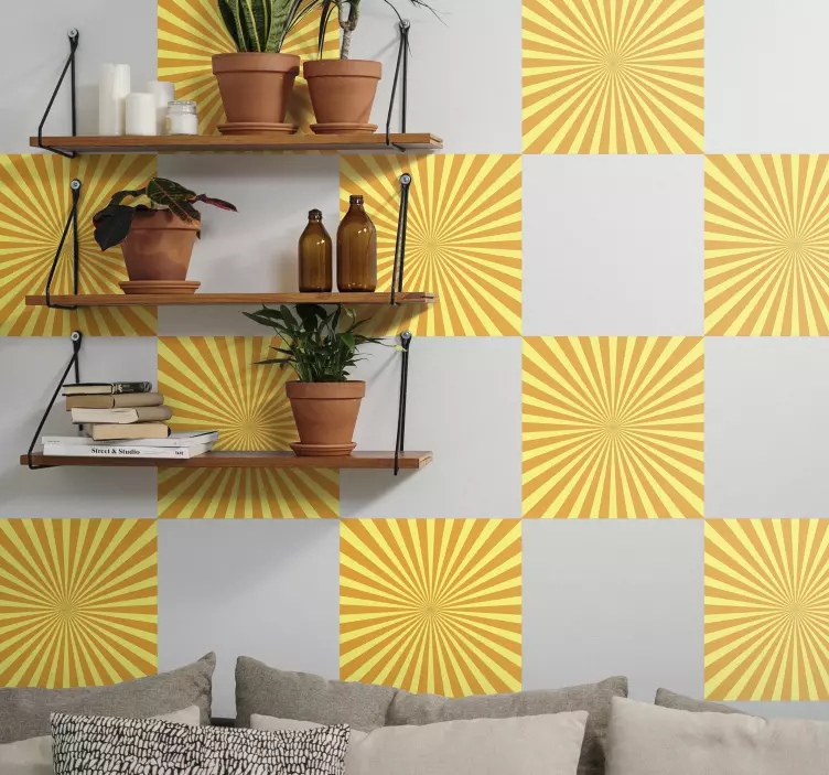 Absztrakt naplemente narancssárga tónusú matrica - TenStickers