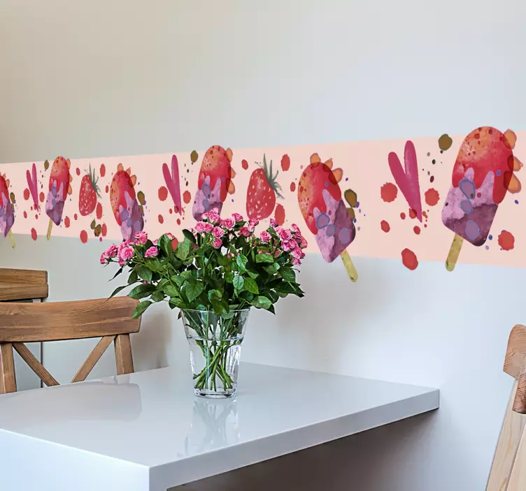 Akvarell rajzok fal szegély matrica - TenStickers