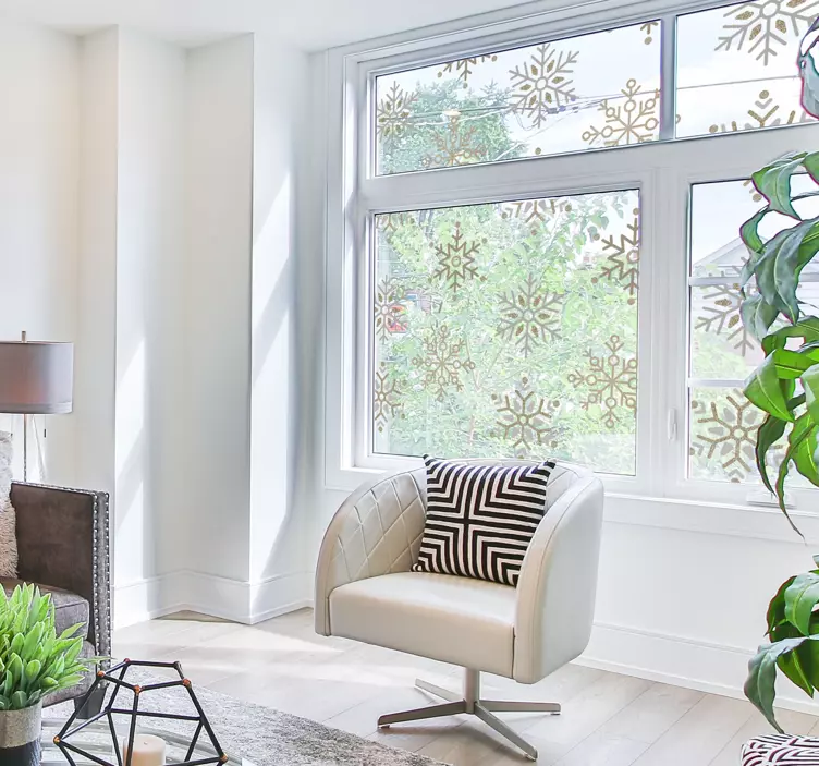 Arany hópelyhek készlet karácsonyi matrica - TenStickers