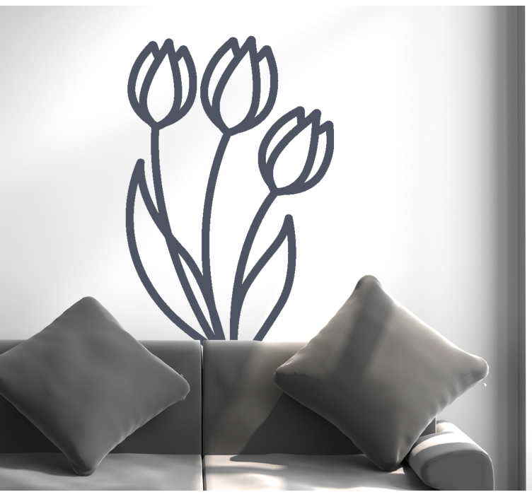 Aranyos design sor tulipán ablak matrica - TenStickers