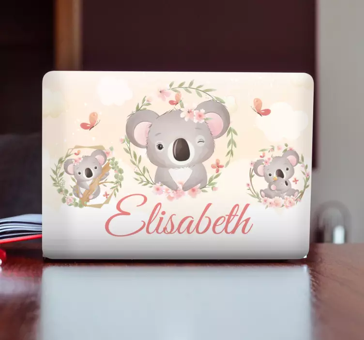 Aranyos koala család Matrica laptophoz - TenStickers