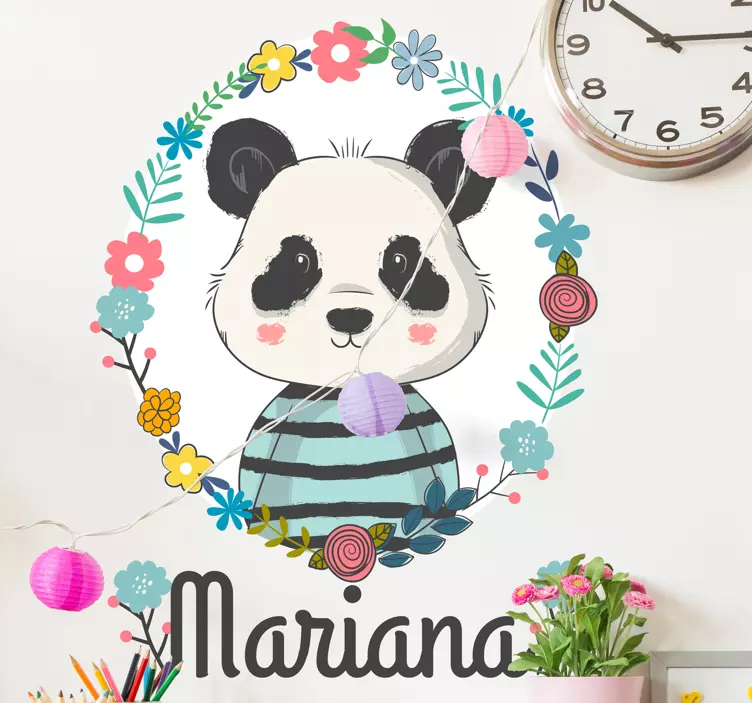 Aranyos panda illusztráció matrica gyerekeknek - TenStickers